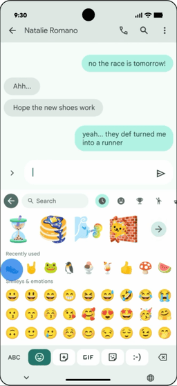 Phone showing the new EK Browse experience inside a chat thread