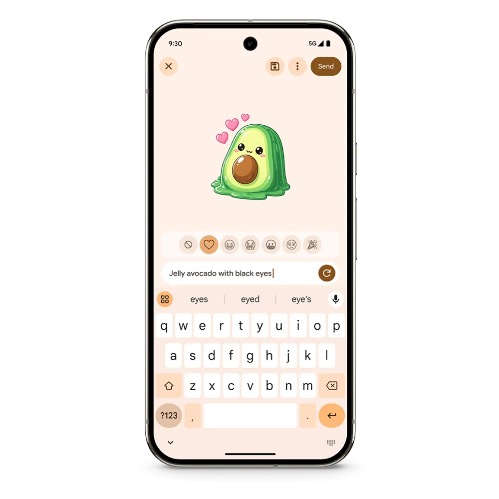 Phone showing GenAI sticker creation flow